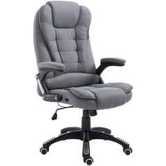 Executive Recline Extra Padded Office Chair Standard, Grey Fabric