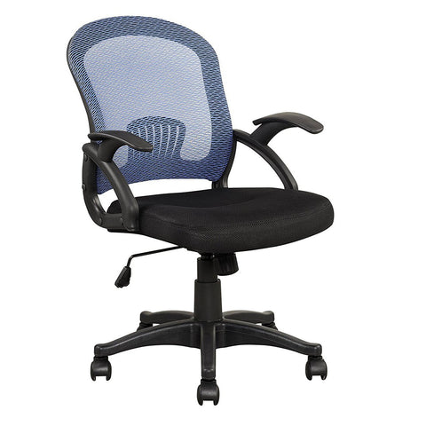 Mesh Style Fabric Padded Seat Office Chair, Blue