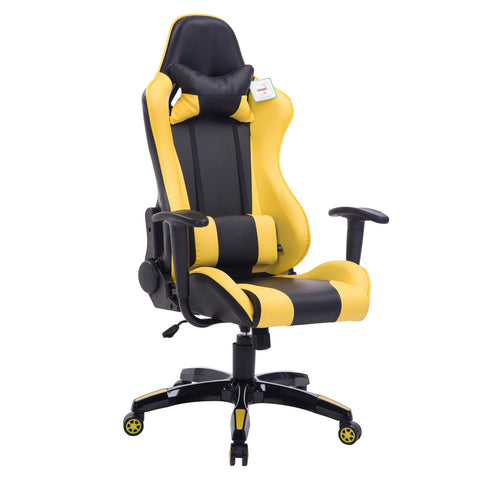CTF PRO High Back Metal Frame Swivel Gaming Chair with 3-D Adjustable Armrests, Yellow