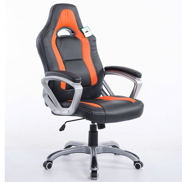 orange black office gaming racing office desk swivel chair