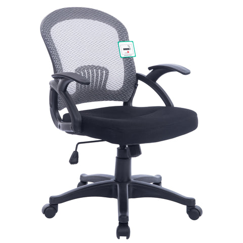 Mesh Style Fabric Padded Seat Office Chair, Grey